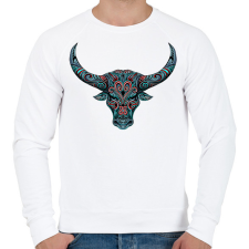 PRINTFASHION Bika koponya - Férfi pulóver - Fehér férfi pulóver, kardigán