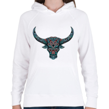 PRINTFASHION Bika koponya - Női kapucnis pulóver - Fehér női pulóver, kardigán