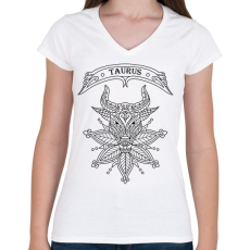PRINTFASHION Bika - Női V-nyakú póló - Fehér