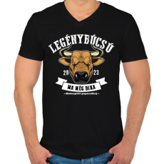 PRINTFASHION Bika voltam - papucs leszek! - Férfi V-nyakú póló - Fekete