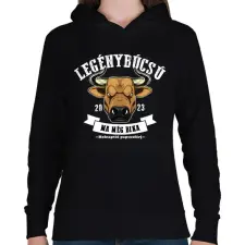 PRINTFASHION Bika voltam - papucs leszek! - Női kapucnis pulóver - Fekete női pulóver, kardigán