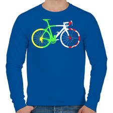 PRINTFASHION Bike - Férfi pulóver - Királykék férfi pulóver, kardigán