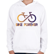 PRINTFASHION Bike forever - Gyerek kapucnis pulóver - Fehér gyerek pulóver, kardigán