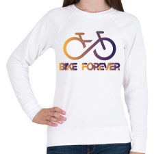 PRINTFASHION Bike forever - Női pulóver - Fehér női pulóver, kardigán