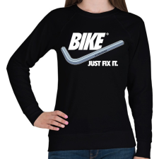 PRINTFASHION Bike Just fix it - Női pulóver - Fekete női pulóver, kardigán