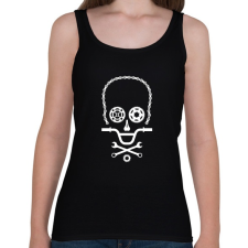 PRINTFASHION Bike Skull - Női atléta - Fekete női trikó