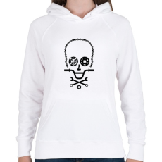 PRINTFASHION Bike Skull  - Női kapucnis pulóver - Fehér