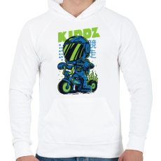 PRINTFASHION Biker kölyök - Férfi kapucnis pulóver - Fehér