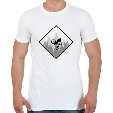 PRINTFASHION Biker Mountain - Férfi póló - Fehér
