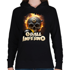 PRINTFASHION Biliárd fekete golyó - Női kapucnis pulóver - Fekete