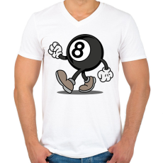 PRINTFASHION Biliárd golyó - Férfi V-nyakú póló - Fehér