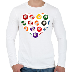 PRINTFASHION Biliárdos szív - Férfi hosszú ujjú póló - Fehér
