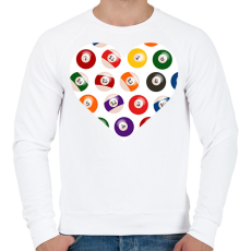 PRINTFASHION Biliárdos szív - Férfi pulóver - Fehér