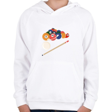 PRINTFASHION Billiárd az űrben - Gyerek kapucnis pulóver - Fehér gyerek pulóver, kardigán