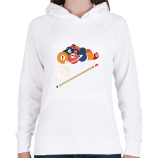 PRINTFASHION Billiárd az űrben - Női kapucnis pulóver - Fehér női pulóver, kardigán