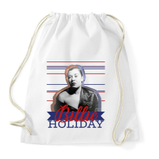 PRINTFASHION Billie Holiday - Sportzsák, Tornazsák - Fehér tornazsák