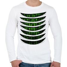 PRINTFASHION Bináris kód tépett minta - Férfi hosszú ujjú póló - Fehér
