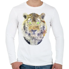 PRINTFASHION Biometrikus tigris - Férfi hosszú ujjú póló - Fehér