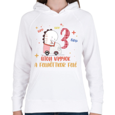 PRINTFASHION Bipp bipp, úton vagyok - Számmal - Női kapucnis pulóver - Fehér női pulóver, kardigán