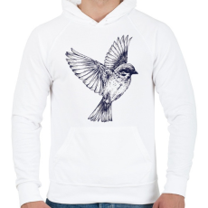PRINTFASHION Bird drawing - Férfi kapucnis pulóver - Fehér