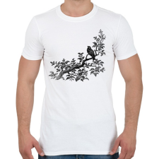 PRINTFASHION Bird & Tree drawing - Férfi póló - Fehér férfi póló