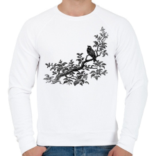 PRINTFASHION Bird & Tree drawing - Férfi pulóver - Fehér férfi pulóver, kardigán