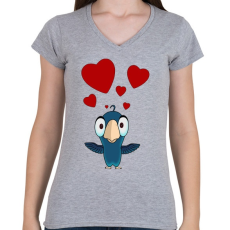 PRINTFASHION birdie - Női V-nyakú póló - Sport szürke