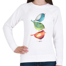 PRINTFASHION Birds - Női pulóver - Fehér