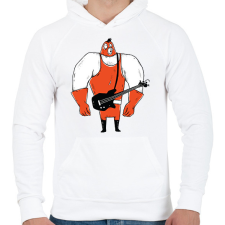 PRINTFASHION Birkozó basszusgitáros - Férfi kapucnis pulóver - Fehér férfi pulóver, kardigán