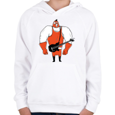 PRINTFASHION Birkozó basszusgitáros - Gyerek kapucnis pulóver - Fehér