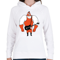 PRINTFASHION Birkozó basszusgitáros - Női kapucnis pulóver - Fehér