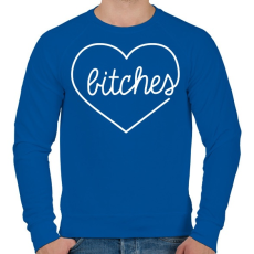 PRINTFASHION Bitches - Férfi pulóver - Királykék