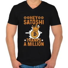 PRINTFASHION BITCOIN 4 EVER 52 - Férfi V-nyakú póló - Fekete