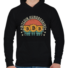 PRINTFASHION BITCOIN 4 EVER 65 - Férfi kapucnis pulóver - Fekete
