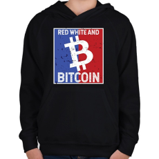 PRINTFASHION BITCOIN 4 EVER 67 - Gyerek kapucnis pulóver - Fekete