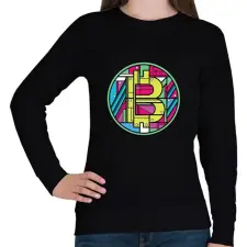 PRINTFASHION BITCOIN 4 EVER 69 - Női pulóver - Fekete női pulóver, kardigán
