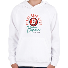 PRINTFASHION BITCOIN 4 EVER 79 - Gyerek kapucnis pulóver - Fehér gyerek pulóver, kardigán