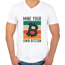 PRINTFASHION BITCOIN 4 EVER 82 - Férfi V-nyakú póló - Fehér férfi póló