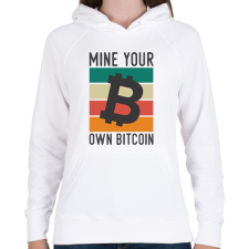 PRINTFASHION BITCOIN 4 EVER 82 - Női kapucnis pulóver - Fehér női pulóver, kardigán
