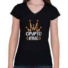 PRINTFASHION BITCOIN 4 EVER 88 - Női V-nyakú póló - Fekete