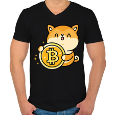 PRINTFASHION BITCOIN 4EVER 16 - Férfi V-nyakú póló - Fekete férfi póló