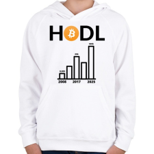 PRINTFASHION bitcoin chart - Gyerek kapucnis pulóver - Fehér gyerek pulóver, kardigán