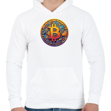 PRINTFASHION Bitcoin - Férfi kapucnis pulóver - Fehér férfi pulóver, kardigán