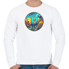 PRINTFASHION Bitcoin - Férfi pulóver - Fehér