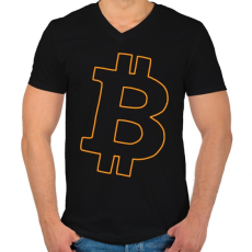 PRINTFASHION bitcoin - Férfi V-nyakú póló - Fekete
