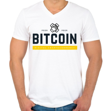 PRINTFASHION Bitcoin forever - Férfi V-nyakú póló - Fehér