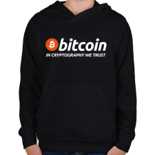 PRINTFASHION Bitcoin - Gyerek kapucnis pulóver - Fekete gyerek pulóver, kardigán