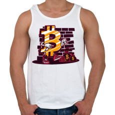 PRINTFASHION Bitcoin király - Férfi atléta - Fehér