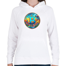 PRINTFASHION Bitcoin - Női kapucnis pulóver - Fehér