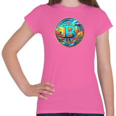 PRINTFASHION Bitcoin - Női póló - Rózsaszín